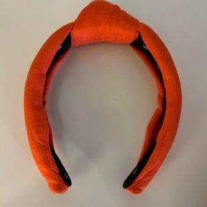 Lele Sadoughi orange linen headband